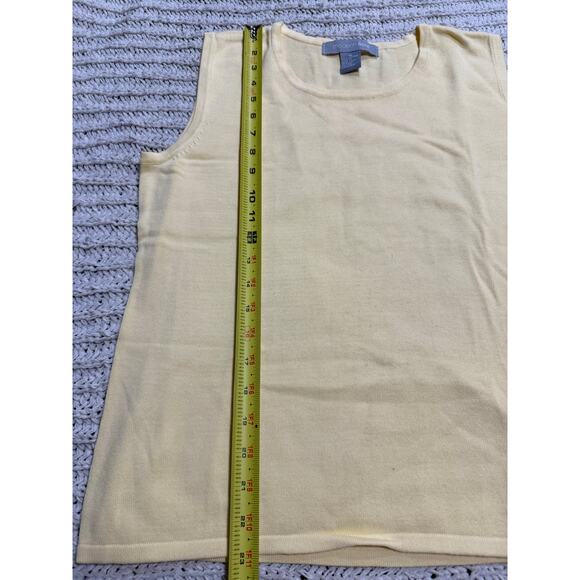VTG Modern Soul Sleeveless Knit Top Shirt Butter Yellow Womens Sz Medium Cotton - Picture 4 of 6